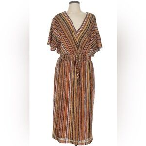 Maggy London Vibrant Striped Midi Dress